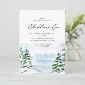 Waterverf Pine Tree Chic Kerstmis Vakantie Kaart (Staand voorkant)