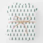 Waterverf Pine Tree Christmas Inpakpapier Vel (In situ)