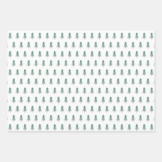 Waterverf Pine Tree Christmas Inpakpapier Vel (Voorkant)