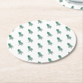 Waterverf Pine Tree Christmas Ronde Kartonnen Onderzetter (Gebogen)