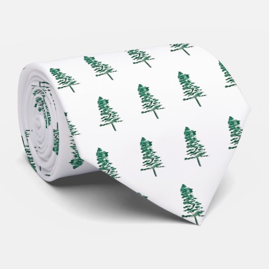 Waterverf Pine Tree Christmas Stropdas (Opgerold)