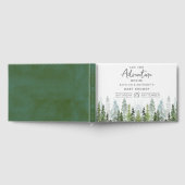 Waterverf Pine Tree Forest Baby shower Gastenboek (Volledig)