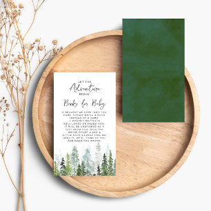 Waterverf Pine Tree Forest Baby shower Informatiekaartje