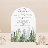 Waterverf Pine Tree Forest Baby shower Kaart