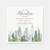 Waterverf Pine Tree Forest Baby shower Servet (Voorkant)