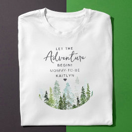 Waterverf Pine Tree Forest Baby shower T-shirt