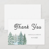 Waterverf Pine Tree Forest bruiloft Bedankkaart (Voorkant / Achterkant)