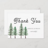 Waterverf Pine Tree Forest bruiloft Bedankkaart (Voorkant / Achterkant)