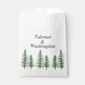 Waterverf Pine Tree Forest bruiloft Bedankzakje (Voorkant)