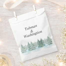 Waterverf Pine Tree Forest bruiloft Bedankzakje