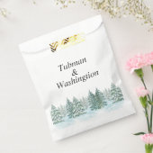 Waterverf Pine Tree Forest bruiloft Bedankzakje (Gezegeld)