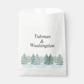Waterverf Pine Tree Forest bruiloft Bedankzakje (Voorkant)