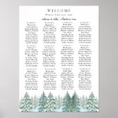Waterverf Pine Tree Forest bruiloft instelling Gra Poster (Voorkant)