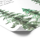 Waterverf Pine Tree Forest bruiloft instelling Gra Poster (Hoek)