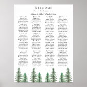 Waterverf Pine Tree Forest bruiloft instelling Gra Poster (Voorkant)