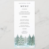 Waterverf Pine Tree Forest bruiloft Menu (Voorkant)