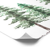 Waterverf Pine Tree Forest bruiloft Poster (Hoek)