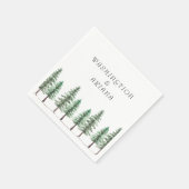 Waterverf Pine Tree Forest bruiloft Servet (Hoek)