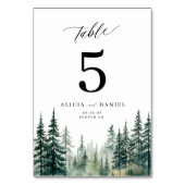 Waterverf Pine Tree Forest Mountain bruiloft Kaart (Voorkant)