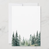 Waterverf Pine Tree Forest Mountain bruiloft Save The Date (Achterkant)