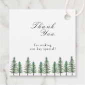 Waterverf Pine Tree Forest Wedding Bedankjes Labels (Achterkant)