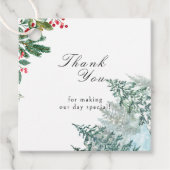 Waterverf Pine Tree Forest Wedding Bedankjes Labels (Voorkant)