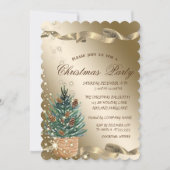 Waterverf Pine Tree GoldCorporate-kerstfeest Kaart (Voorkant)