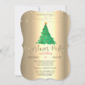 Waterverf Pine Tree (gouden kerstfeest) Kaart (Voorkant)