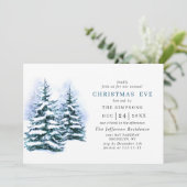 Waterverf Pine Tree Holiday CHRISTMAS EVE Kaart (Staand voorkant)