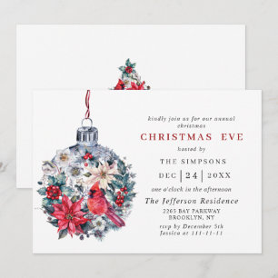 Waterverf Pine Tree Holiday CHRISTMAS EVE Kaart
