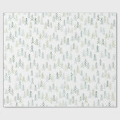 Waterverf Pine Tree Illustration Cadeaupapier (Vlak)