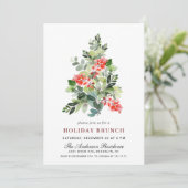 Waterverf Pine Tree-kerstfeestdag Brunch Kaart (Staand voorkant)