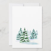 Waterverf Pine Tree-kerstfeestdag Brunch Kaart (Achterkant)