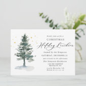 Waterverf Pine Tree-kerstfeestdag Kaart (Staand voorkant)