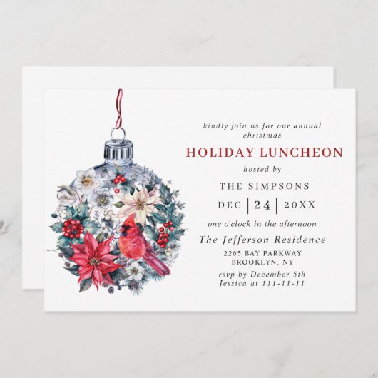 Waterverf Pine Tree-kerstfeestdag Kaart (Voorkant / Achterkant)