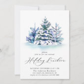 Waterverf Pine Tree-kerstfeestdag Kaart (Voorkant)