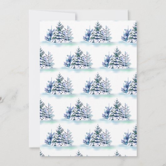 Waterverf Pine Tree-kerstfeestdag Kaart (Achterkant)