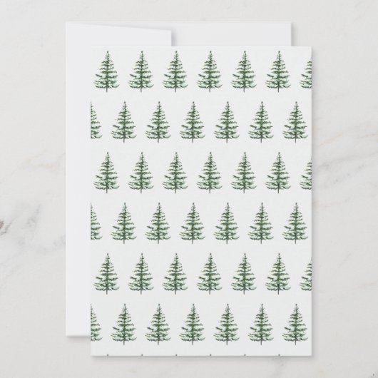 Waterverf Pine Tree-kerstfeestdag Kaart (Achterkant)