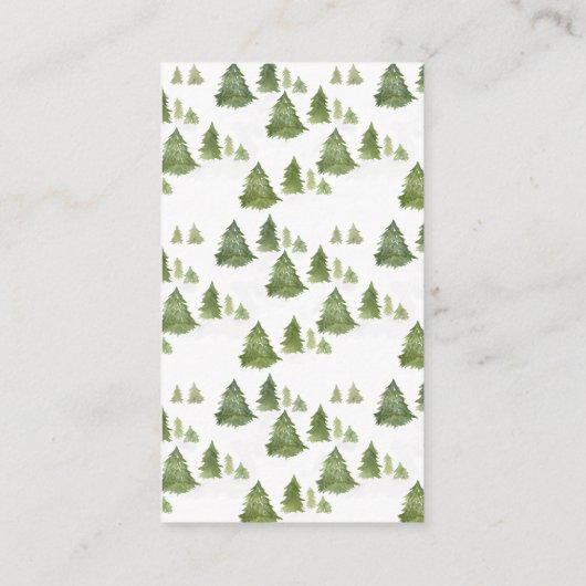 Waterverf Pine Tree Merry Little Baby shower Book Informatiekaartje (Achterkant)