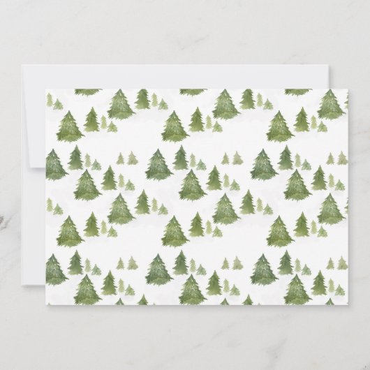 Waterverf Pine Tree Merry Little Birthday Foto Kaart (Achterkant)