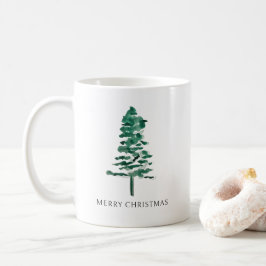 Waterverf Pine Tree Modern Christmas Koffiemok