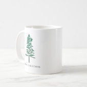Waterverf Pine Tree Modern Christmas Koffiemok (Voorkant links)