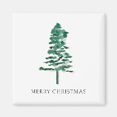 Waterverf Pine Tree Modern Christmas Magneet (Voorkant)