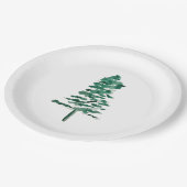 Waterverf Pine Tree Modern Christmas Papieren Bordje (Gekanteld)