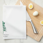 Waterverf Pine Tree Modern Christmas Theedoek (Quarter Fold)