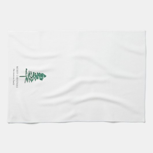 Waterverf Pine Tree Modern Christmas Theedoek (Horizontaal)