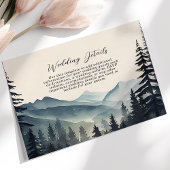 Waterverf Pine Tree Mountain Trouwgegevens Informatiekaartje