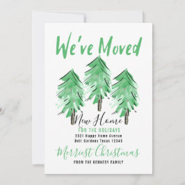 Waterverf Pine Tree Nieuw startpunt voor de Feestd Aankondiging