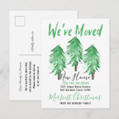 Waterverf Pine Tree Nieuw startpunt voor de Feestd Aankondigingskaart (Voorkant / Achterkant)