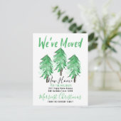 Waterverf Pine Tree Nieuw startpunt voor de Feestd Aankondigingskaart (Staand voorkant)